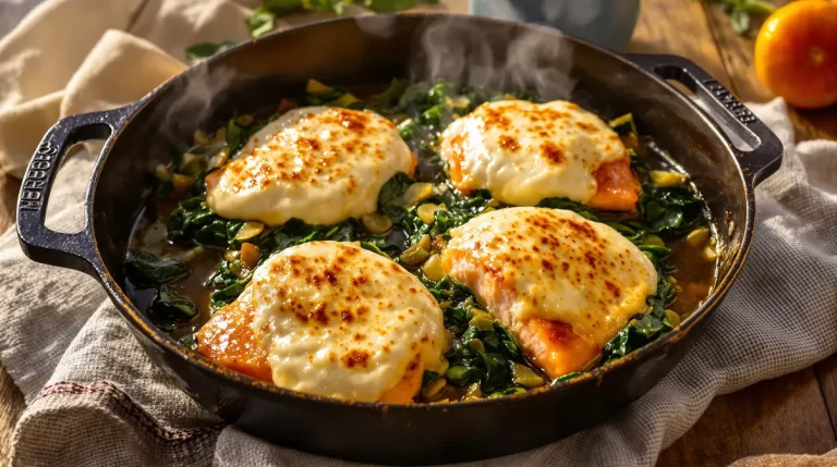 Ofenlachs mit Spinat und Mozzarella: So wird dieser Fisch unwiderstehlich saftig