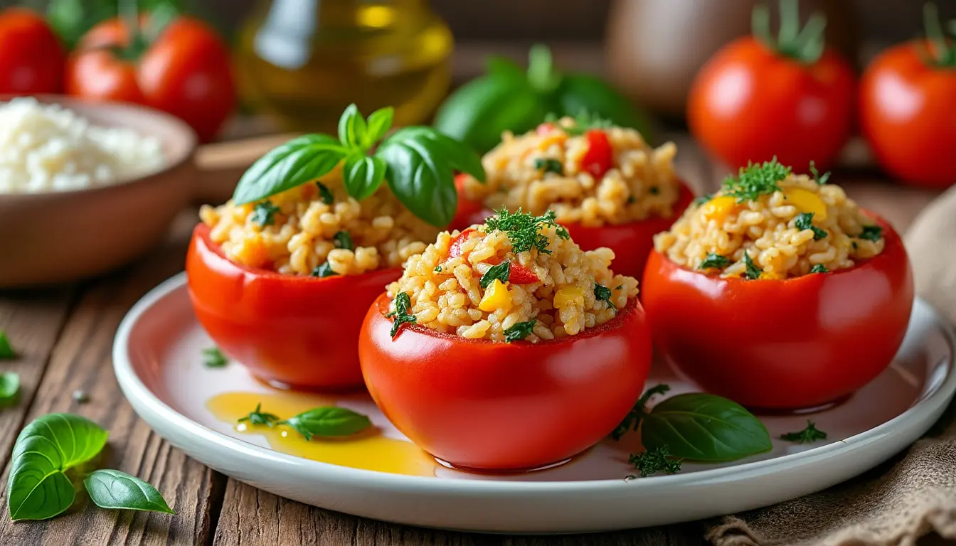 Tomates farcies au riz : recette simple et savoureuse découvrez une recette simple et savoureuse de tomates farcies au riz, idéale pour un repas maison équilibré et gourmand. facile à préparer, parfaite pour toute la famille.