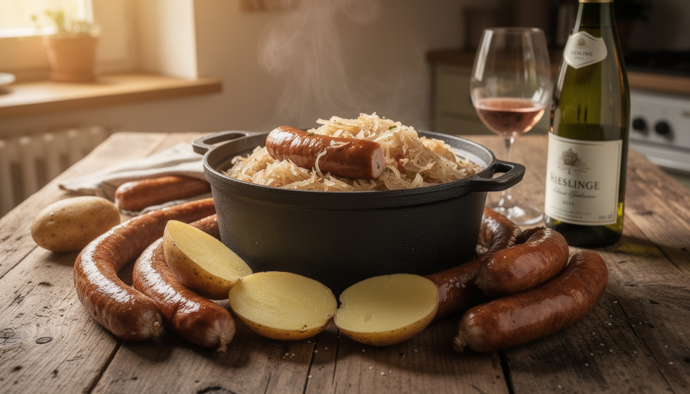 découvrez une recette facile de choucroute cuite pour préparer un repas traditionnel savoureux et réconfortant en toute simplicité.